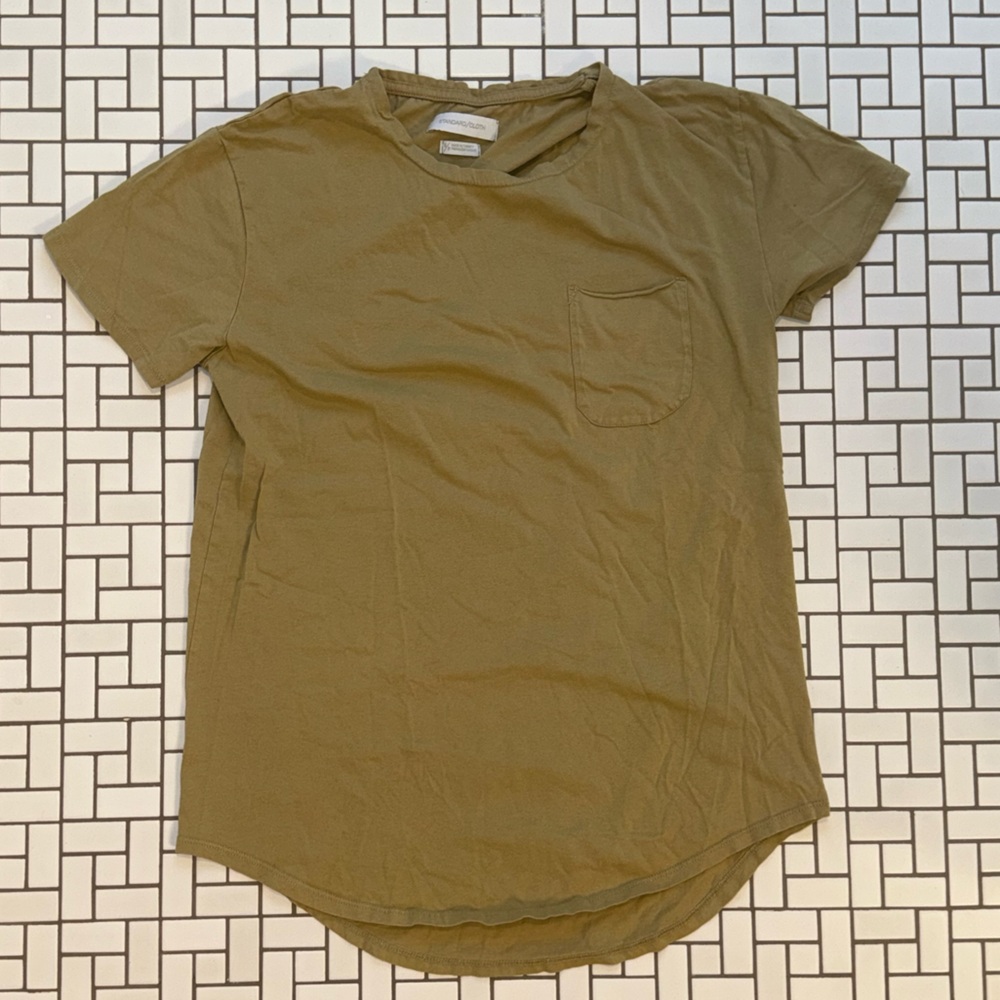 Tan and Green Short Sleeve Polo T-Shirt